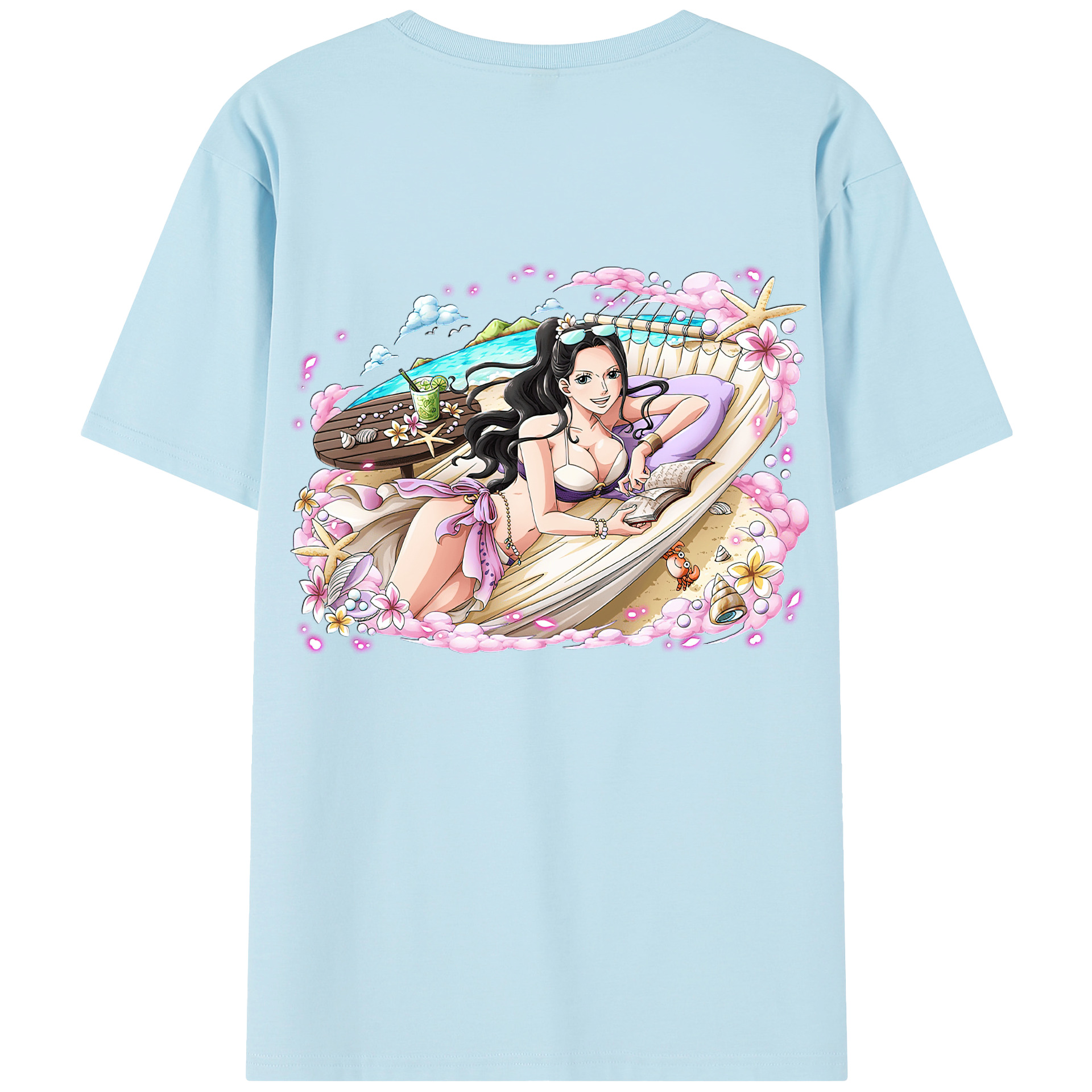 ワンピース ニコ・ロビン ONE PIECE Nico Robin 綿100％半袖Tシャツ（背面プリント）
